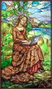 Витражная картина. Витраж девушка.